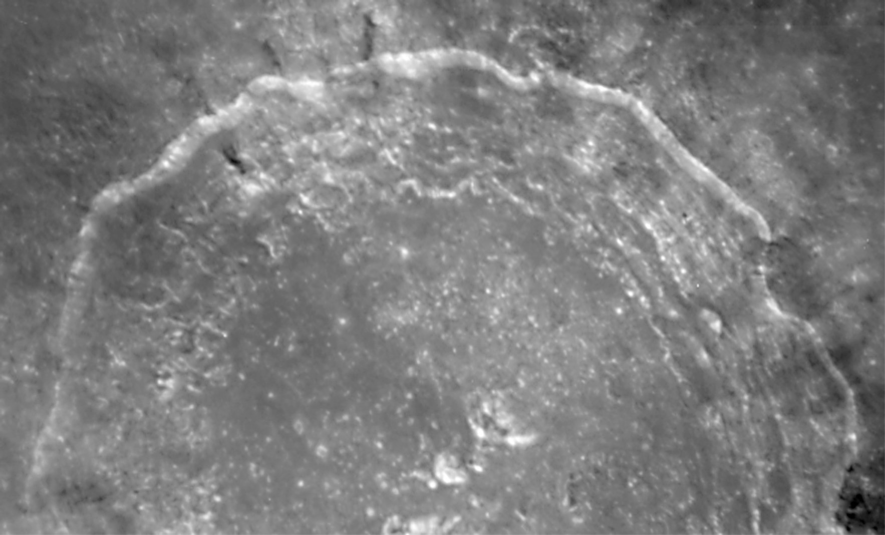 Hubble Space Telescope close-up of Copernicus Crater on the Moon, showing terraced walls and ejecta