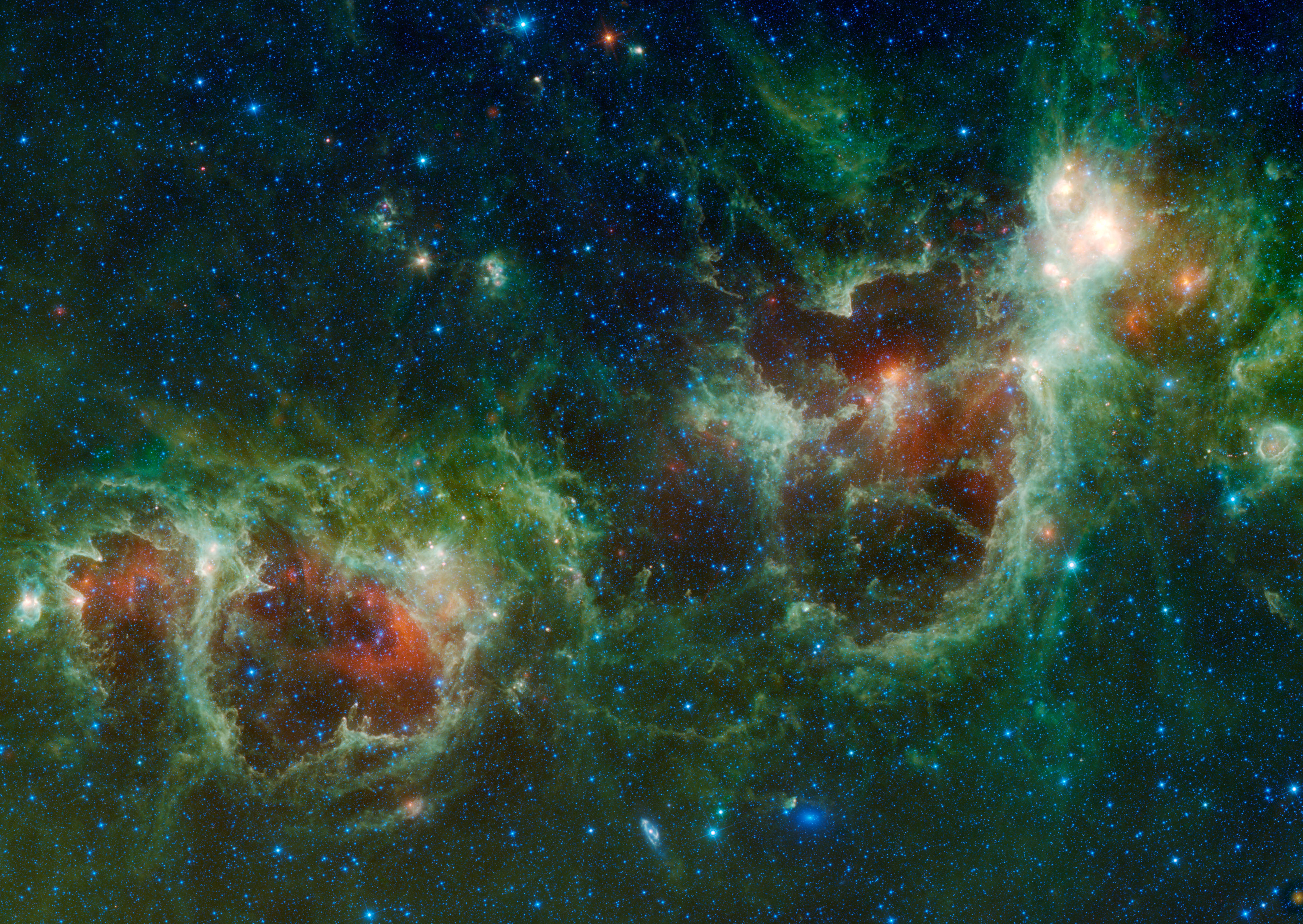 The Heart and Soul nebulae in infrared from NASA's WISE mission