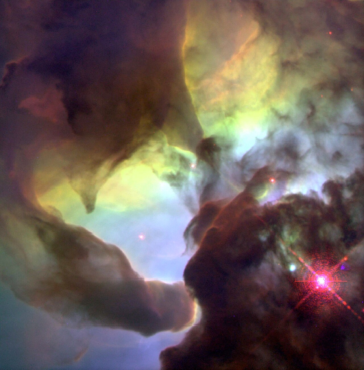 The Lagoon Nebula (M8) imaged by the Hubble Space Telescope